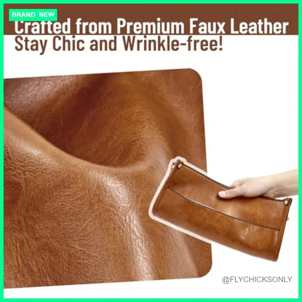 Vegan Leather Hobo Handbag with Adjustable Crossbody Strap